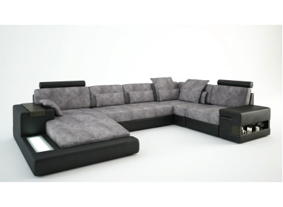 Eckcouch Wohnzimmer Couch Ecksofa Sofa Polster Eckgarnitur Wohnlandschaft + USB