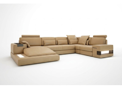 U Form Sofa Wohnlandschaft U Form Ecksofa Couch Garnitur Polster Ecksofa mit USB