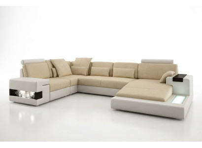 Big Sofa Wohnlandschaft Ledersofa Polster Sitz Ecke Couch Garnitur Sofas mit USB