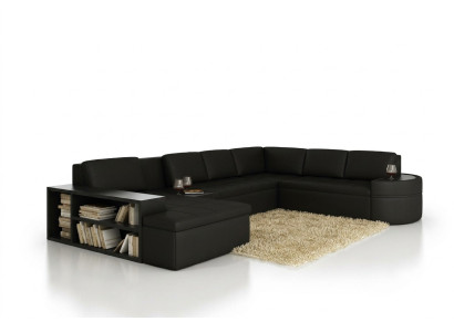 Modern Ecksofa + USB Couch Polster Leder Design Sofa Garnitur Wohnlandschaft Neu