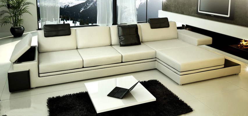 Ledersofa mit USB Wohnlandschaft XXL Ecksofa Bigsofa Design Couch Designersofa