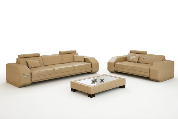 Designer Sofagarnitur Ledersofa USB Set 3+2+1 Garnitur Neu Sofa Couch Garnituren