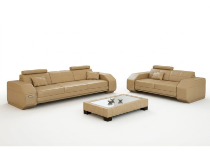 Designer Sofagarnitur Ledersofa USB Set 3+2+1 Garnitur Neu Sofa Couch Garnituren