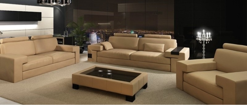 Ledersofa USB Moderne Sofagarnitur 3+2+1 Couch Sitz Polster Sofa Garnitur Set