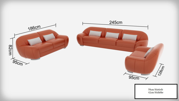 Sofagarnitur 3+2 Sitz Sofagarnitur Polstergarnitur Sessel Sofas Couch Garnituren