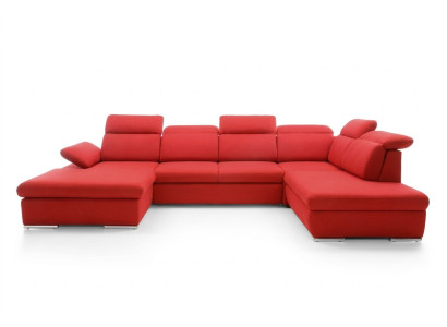 Ecksofa Wohnlandschaft Couch Polster Sofa Leder Eck Garnituren Rot