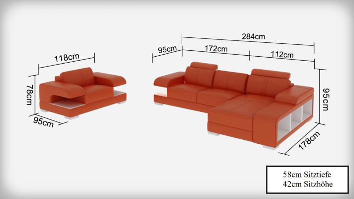 Design Ecksofa Schlafsofa Multifunktion Couch Leder Textil Polster Sofas