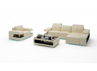 Design Ecksofa Schlafsofa Multifunktion Couch Leder Textil Polster Sofas