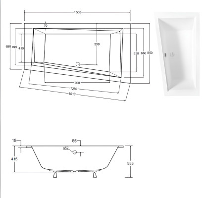 Badewanne Eck Bade Wannne Badezimmer Einbau Wannen Acryl Design