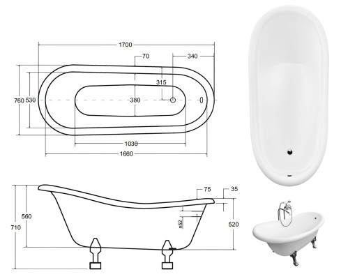 Klassische Freistehende Badewannen Antik Stil Badewanne Wanne Bad