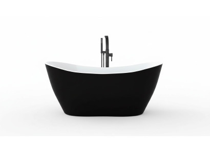 Schwarze Designer Badewanne Freistehende Luxus Wanne in Schwarz