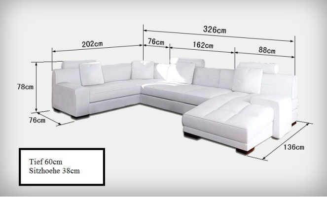 Ledersofa mit USB Wohnlandschaft Ecksofa Eck Garnitur Design Modern Sofa A1111