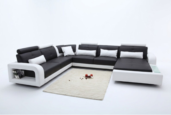 Ecksofa mit USB Polster Sofa Wohnlandschaft Sitz Eck Garnitur Leder Textil H2209