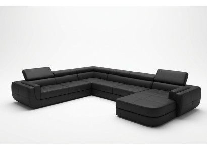 Designersofa Sitz Polster Ecke Ledersofa Wohnlandschaft Sofa mit USB Polster Neu