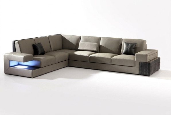 Modern Ecksofa+ USB Polster Sitz Leder Design Sofa Garnitur Wohnlandschaft Neu