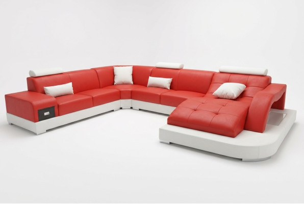 Leder Eck Sofa Eck Wohnlandschaft Garnitur Design Modern Couch Neu Sofas USB Neu