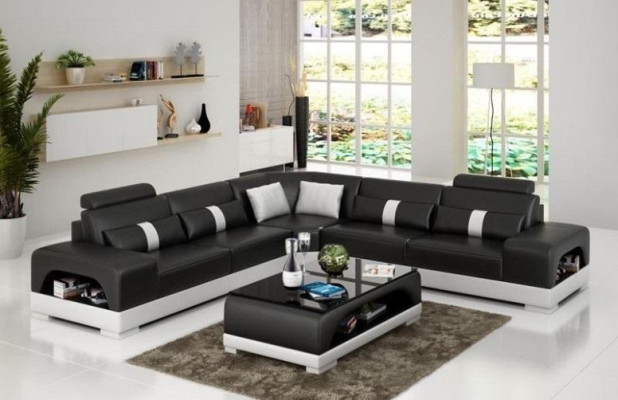Moderne Eckgarnitur Ecksofa Eckcouch Wohnlandschaft L Form XXL Sofa mit USB Neu