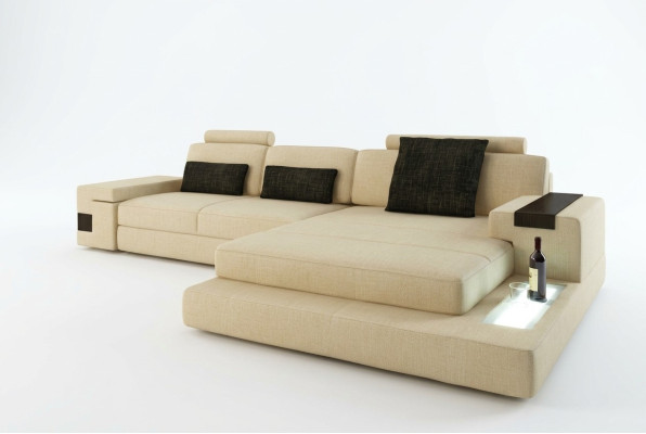 Ledersofa Couch Wohnlandschaft Design Garnitur Modern Ecke Sofa U-Form mit USB