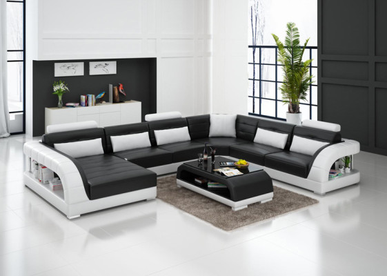 Sofagarnitur mit USB Polster Sofa Set 3+2+1 Leder Couchen Sofas Komplett