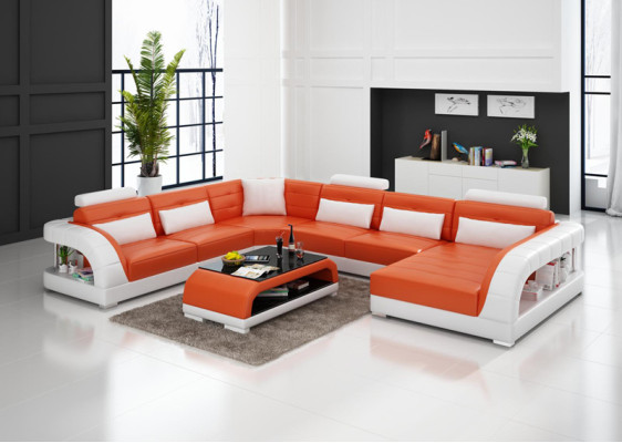 Sofagarnitur mit USB Polster Sofa Set 3+2+1 Leder Couchen Sofas Komplett