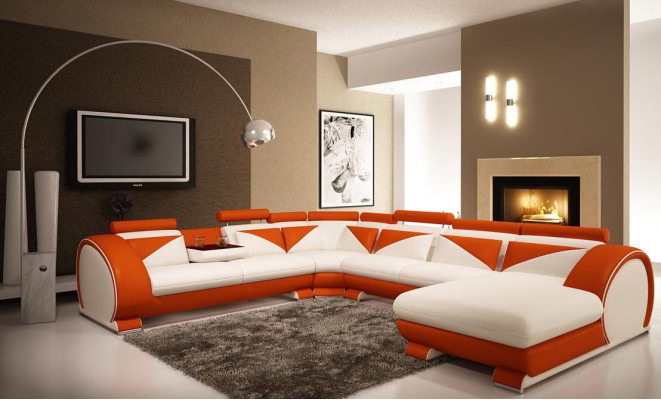 Ledersofa mit USB Ledersofa Big Sofa Ecksofa Leder XXL Wohnlandschaft U Form