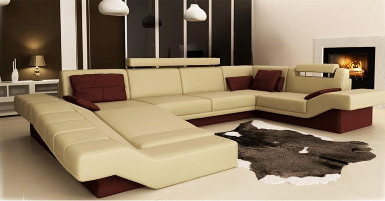 XXL Wohnlandschaft Design Polster Garnitur Ecksofa mit USB Big Sofa Neu Couch