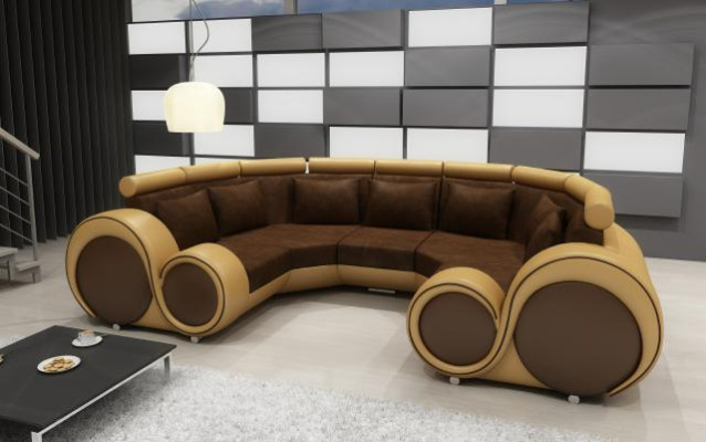 Wohnlandschaft Textil Couch Microfaser Polstergarnitur XXL Neu Sofa Stoff USB