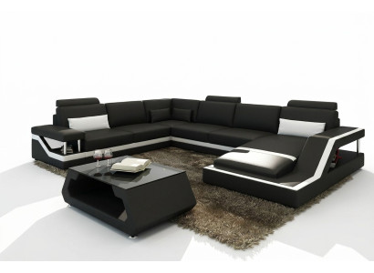 Designer Sofa Ecksofa Wohnlandschaft Big Modernes Ledersofa +USB Patentiert NEU
