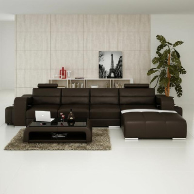 Ledersofa Ecksofa + USB Couch Design Wohnlandschaft Polster Garnitur Sofa L Form