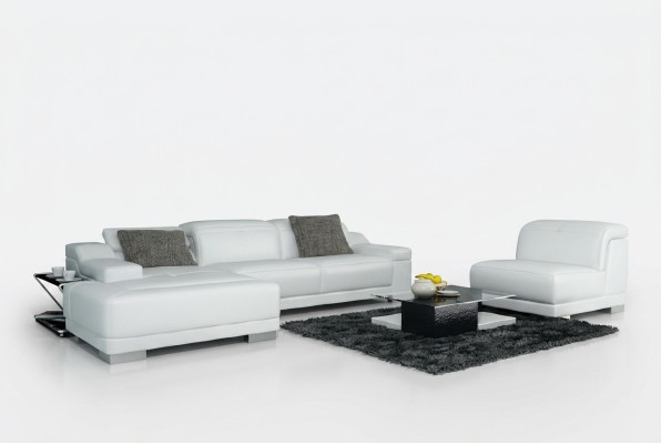 Wohnlandschaft Polster Ecke Eck Sofa mit USB,Garnitur Landschaft Leder Neu/2711B