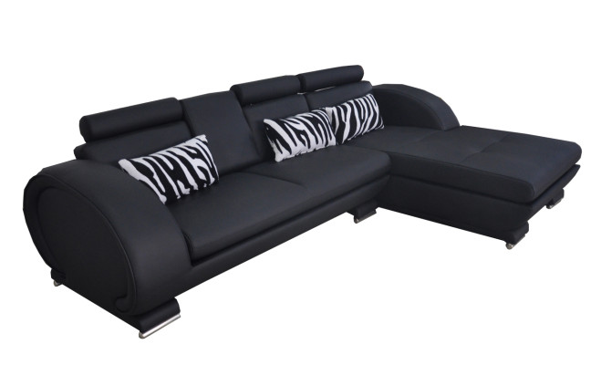 Eck Sofa Leder + USB Eck Garnitur Wohn Ecke Landschaft L Form Polster Neu Design