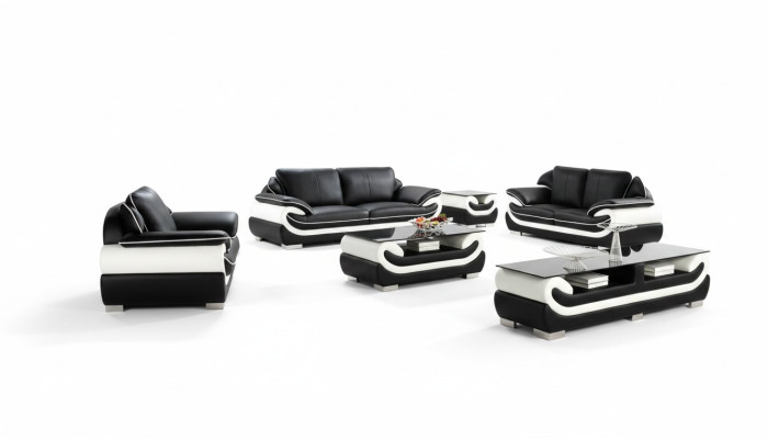 Sofagarnitur Polster Sofa + USB Set 3+2+1 Leder Couchen Sofas Garnitur Sitz T777