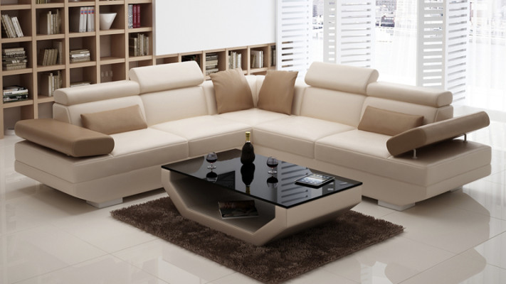 Ledersofa Sofa mit USB Wohnlandschaft Ecksofa Garnitur Design Modern Sofa