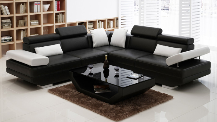 Ledersofa Sofa mit USB Wohnlandschaft Ecksofa Garnitur Design Modern Sofa