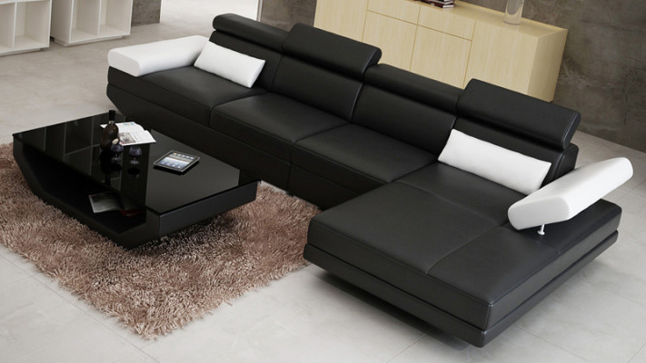 Moderne Leder Sofa Eckcouch Polster Wohnzimmer Ecksofa U Form Wohnlandschaft USB