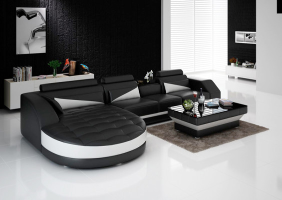 Eckcouch Ecksofa Design Polster Eckgarnitur Sofa Wohnlandschaft Couch Tisch USB