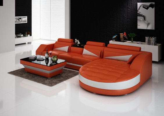 Eckcouch Ecksofa Design Polster Eckgarnitur Sofa Wohnlandschaft Couch Tisch USB