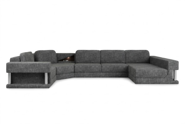 Ecksofa mit USB Polster Textill Design Sofa Garnitur Wohnlandschaft Parlament