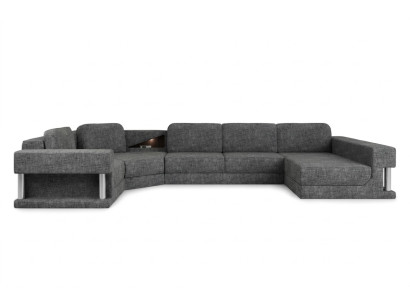 Ecksofa mit USB Polster Textill Design Sofa Garnitur Wohnlandschaft Parlament