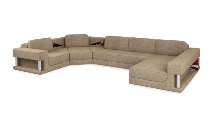 Ecksofa mit USB Polster Textill Design Sofa Garnitur Wohnlandschaft Parlament