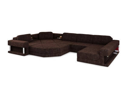 Ecksofa mit USB Polster Textill Design Sofa Garnitur Wohnlandschaft Parlament