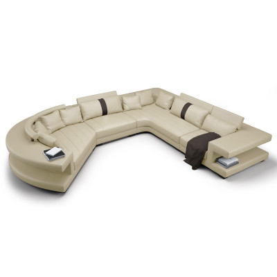 Wohnlandschaft Moderne Sitz Polster Wohnzimmer Polster Ecke Couch USB + Licht