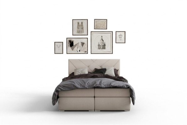 Moderne Boxspring Betten Hotel Doppel Luxus Bett Polster Kasten Funktion Leder