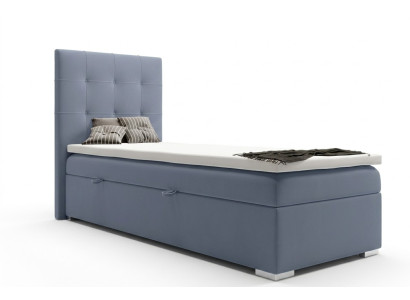 Luxus Boxspring Bett Hotel Betten Polster Funktion Bettkasten 90x200cm Blau Neu