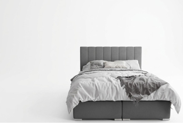 Boxspring Bett Hotel Doppel Betten Design Polster Kasten Funktion Grau