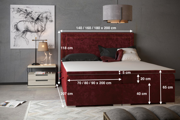 Boxspring Bett Hotel Doppel Bett Luxus Betten Polster 90/100/120/160/180x200cm