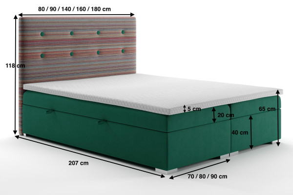 Bett Kasten Funktion Boxspring Hotel Doppel Komplett Set Topper Matratze Betten