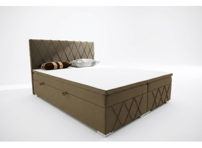 Boxspring Bett Hotel Doppel Samt Luxus Betten Polster Bettkasten Funktion Braun