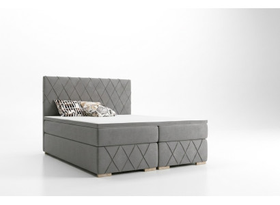 Boxspring Bett Komplett Set Matratze & Topper Luxus Polster 180x200cm Betten Neu