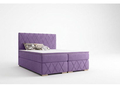 Komplett Set Matratze & Topper Boxspring Bett Lila Polster 180x200cm Betten